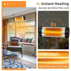 Costway 1500W Wall-Mounted Infrared Patio Heater Outdoor Indoor W/ Remote Control 13 Costway 1500W Wall-Mounted Infrared Patio Heater Outdoor Indoor W/ Remote Control -Costway GUEST 71839054 a541 4c6a 848c bf88e667a167