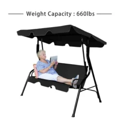 Costway Patio 3 Seats Canopy Swing Glider Hammock Cushioned Steel Frame Outdoor -Costway GUEST 71850b6c 5432 425f 904e 60f8099258c5