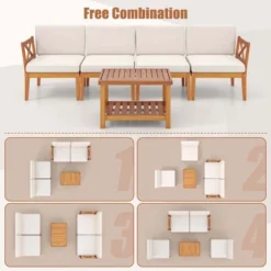 Costway 10 PCS Acacia Wood Patio Furniture Set With Cushions And 2-Tier Coffee Table -Costway GUEST 71a8363e cddd 4b09 a465 94a075b04cd6
