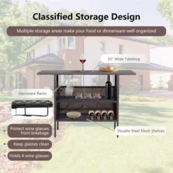 Costway Patio Rattan Wicker Bar Height Counter Table Storage Shelf Rail Garden -Costway GUEST 71cf1a9e f09f 428c 8618 0b3680cad359
