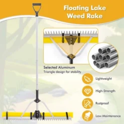 Costway Floating Weed Lake Rake Pond Weed Cutter With Foam Floats, Extended Handle & Rope -Costway GUEST 71d73d8a 844c 49a9 906d 196380f51a1e