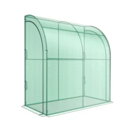 Costway 7'x 3.5'x 7' Lean-to Greenhouse Portable Wall House With Green PE Cover And Shelf 16 Costway 7'x 3.5'x 7' Lean-to Greenhouse Portable Wall House With Green PE Cover And Shelf -Costway GUEST 72065425 b6f3 4a30 958a fae03aca3b00