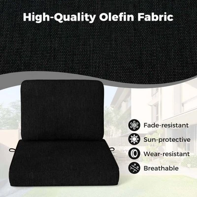 Costway 2/4/6-Pack 24" X 24" Deep Seat Cushion & Back Pillow With Removable Covers Outdoor Brown/Navy/Gray/Black 5 Costway 2/4/6-Pack 24" X 24" Deep Seat Cushion & Back Pillow With Removable Covers Outdoor Brown/Navy/Gray/Black - Image 3