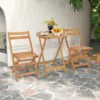 Costway 3 PCS Folding Patio Bistro Set Solid Acacia Wood Table & Chairs Slatted Tabletop -Costway GUEST 7261dac9 feda 43ec 8f3b 622da16efef7