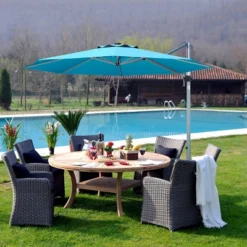 Costway 11' Patio Cantilever Offset Umbrella 360 Degrees Rotation Aluminum Tilt -Costway GUEST 7262db9c 49c4 41f7 8069 600a777bb745