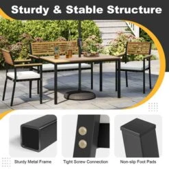 Costway 4 PCS Patio Furniture Set With Acacia Wood & Metal Frame Umbrella 1 Table -Costway GUEST 726e2ba2 e9e3 4c95 858c 342b6220ffa3