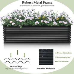 Costway 1 PC Galvanized Raised Garden Bed Outdoor Planter Box Firewood Rack Log Holder 15 Costway 1 PC Galvanized Raised Garden Bed Outdoor Planter Box Firewood Rack Log Holder -Costway GUEST 72b8e691 8e39 4696 b60f d12f8b7167d8