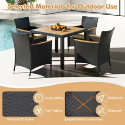 Costway 5 PCS Patio Dining Table Set For 4 Rattan Conversation Set With Umbrella Hole 16 Costway 5 PCS Patio Dining Table Set For 4 Rattan Conversation Set With Umbrella Hole -Costway GUEST 72f8c515 bf11 4f97 8c34 6129316dd343