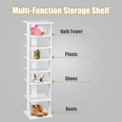 Costway Wooden Shoes Storage Stand 7 Tiers Shoe Rack Organizer Multi-shoe Rack Shoebox -Costway GUEST 73277b0a 785e 4b3b 8b52 e0b30307c59e
