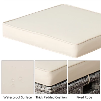 Costway 2PCS Patio Rattan Cushioned Ottoman Seat Foot Rest Table 10 Costway 2PCS Patio Rattan Cushioned Ottoman Seat Foot Rest Table - Image 8