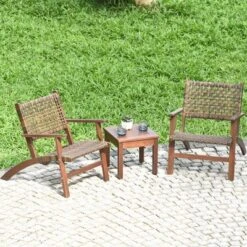 Costway 3PCS Patio Rattan Furniture Set Coffee Table -Costway GUEST 735d9a3f 1ddc 4826 80df 14659ce615ad