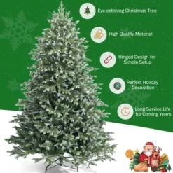 Costway 7ft Artificial Christmas Spruce Hinged Tree W/ 1260 Mixed PE & PVC Tips 17 Costway 7ft Artificial Christmas Spruce Hinged Tree W/ 1260 Mixed PE & PVC Tips -Costway GUEST 7383b6e1 6b5e 4b10 b1d9 182892335be5