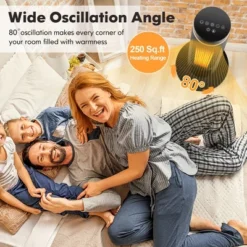 Costway 1500W Electric Space Heater PTC Fast Heating Ceramic Heater 3D Realistic Flame Black -Costway GUEST 7399b9f2 a88d 46d9 a7e4 fa2052b8d337