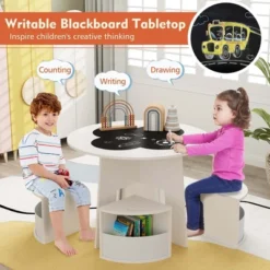 Costway 5 PCS Kids Table And Chair Set With Writable Blackboard Desktop Toddler Table -Costway GUEST 73f855c6 1590 4b93 8c3f 79d7d811c591