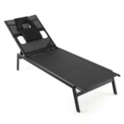 Costway Patio Tanning Lounge Chair 5-Position Outdoor Recliner With Face Hole Poolside -Costway GUEST 753e94b8 a289 4f0d b936 5551a6790a1c