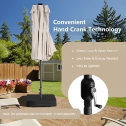 Costway 15FT Twin Patio Double-Sided Umbrella 48 Solar LED Lights Crank Outdoor WineBeigeCoffeeOrangeTurquoise -Costway GUEST 756f8754 e73f 4a31 8647 9ffe4ba0914c