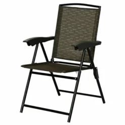 Costway 2PCS Folding Sling Chairs Steel Armrest Patio Camping W/Adjustable Back -Costway GUEST 7586f108 b748 46b3 b47c 278005764a1e