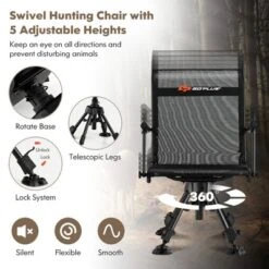 Costway Swivel Hunting Chair W/4 360°Adjustable Legs Folding Silent Swivel Blind Chair -Costway GUEST 759a8834 e93c 473e ab5e 39fb1abd9515