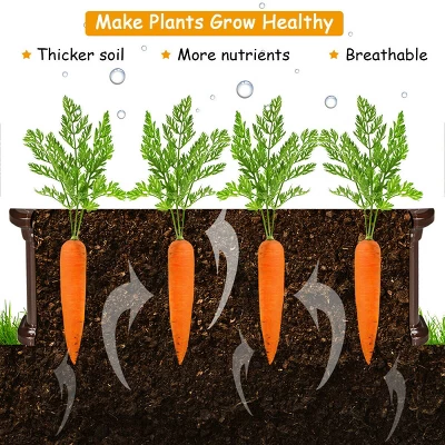 Costway 4 Pcs 48.5'' Raised Garden Bed Square Plant Box Planter Flower Vegetable White 5 Costway 4 Pcs 48.5'' Raised Garden Bed Square Plant Box Planter Flower Vegetable White - Image 3