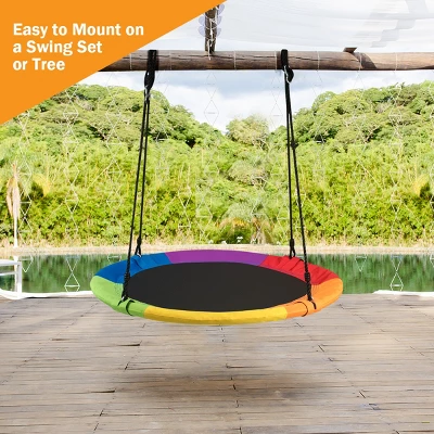 Costway 40" Flying Saucer Tree Swing Indoor Outdoor Play Set Kids Christmas Gift BlueGreen Pink 6 Costway 40" Flying Saucer Tree Swing Indoor Outdoor Play Set Kids Christmas Gift BlueGreen Pink - Image 4