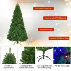Costway 8Ft Pre-Lit Artificial Christmas Tree Hinged 750 LED Lights -Costway GUEST 761f02cd 6115 474d 8832 b9378e4c5c53