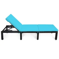 Costway Patio Rattan Lounge Chair Height Adjustable Turquoise -Costway GUEST 7677b47d 98ce 4a64 842a a32577ba330e