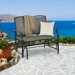 Costway Patio Glider Rocking Bench Double 2 Person Chair Loveseat Garden GreyBlack -Costway GUEST 76b07c62 7495 4c04 b495 7e04f0ff44ed