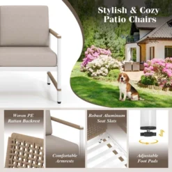 Costway 2 PCS Patio Furniture Set Loveseat Sofa With Coffee Table Thick Cushions -Costway GUEST 771b06f2 22bf 4247 993c e56247269095