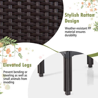 Costway Elevated Plastic Raised Garden Bed Planter Kit For Flower Vegetable Grow 2 Set 7 Costway Elevated Plastic Raised Garden Bed Planter Kit For Flower Vegetable Grow 2 Set - Image 5