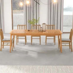 Costway 8-Person Outdoor Acacia Wood Dining Table With 1.96" Umbrella Hole Rectangular -Costway GUEST 78af3d36 aab4 433b a37b 419bd9888a05