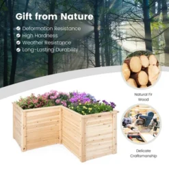 Costway 24'' L-Shaped Deep Root Planter Box Wooden Raised Garden Bed With Open-Ended Base 15 Costway 24'' L-Shaped Deep Root Planter Box Wooden Raised Garden Bed With Open-Ended Base -Costway GUEST 78dc12f5 3a9e 4939 a0f0 eb5fa48383b2