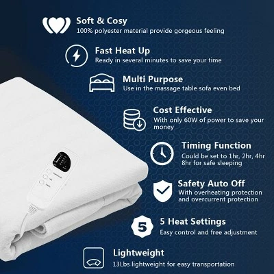 Costway Digital Massage Table Warmer Warming Pad Heat Settings Auto Overheat Protection 6 Costway Digital Massage Table Warmer Warming Pad Heat Settings Auto Overheat Protection - Image 4