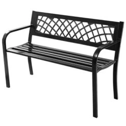 Costway Patio Park Garden Bench Porch Path Chair Outdoor Deck Steel Frame -Costway GUEST 79569512 4d96 4eea 8ea2 695d289e6e2a
