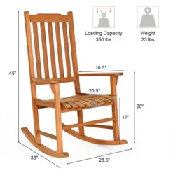 Costway Outdoor Eucalyptus Rocking Chair Single Rocker For Patio Deck Garden Natural -Costway GUEST 7977428c 28d1 4cf3 bd6b 02bc57131c36