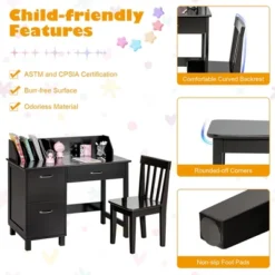 Costway Kids Wooden Study Desk & Chair Writing Table W/Drawer Storage Cabinet 19 Costway Kids Wooden Study Desk & Chair Writing Table W/Drawer Storage Cabinet -Costway GUEST 797963ef 8e9e 422f bb73 566e988ea6f9