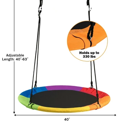 Costway 40" Flying Saucer Tree Swing Indoor Outdoor Play Set Kids Christmas Gift BlueGreen Pink 3 Costway 40" Flying Saucer Tree Swing Indoor Outdoor Play Set Kids Christmas Gift BlueGreen Pink