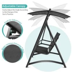 Costway Outdoor 3-Person Porch Swing Chair Aluminum Frame Adjust Canopy Patio 16 Costway Outdoor 3-Person Porch Swing Chair Aluminum Frame Adjust Canopy Patio -Costway GUEST 7a6dc723 eac4 49a6 a52d db53e1becc56