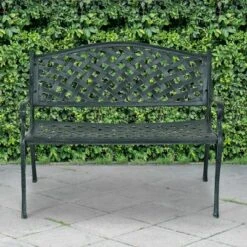 Costway 40'' Outdoor Antique Garden Bench Aluminum Frame Seats Chair Patio Garden Furni -Costway GUEST 7a7b6c45 4086 4b39 bce2 0147848301fc