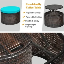 Costway Patio Rattan Daybed Cushioned Sofa Adjustable Table Top Canopy -Costway GUEST 7a8b6566 8598 4cbe 8412 d42dde785029