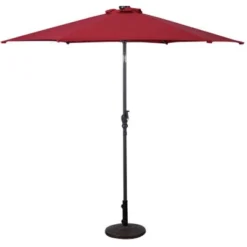 Costway 9ft Patio Solar Umbrella LED Patio Market Steel Tilt W/ Crank Outdoor (Burgundy) -Costway GUEST 7ab8926d bab5 4b01 94df fa274163d76f