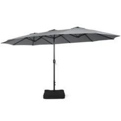 Costway 15FT Double-Sided Twin Patio Umbrella Outdoor Market W/ Crank & Base GreyCoffeeTurquoiseBeigeOrangeWine -Costway GUEST 7ac2aced 69cb 438d 8039 e3eb74f93275