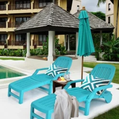 Costway Set Of 2 Patio Adjustable Chaise Lounge Chair Folding Sun Lounger Recliner Grey/Black/Coffee/Turquoise -Costway GUEST 7ada185d 9656 45a5 888d 28cdf0090819