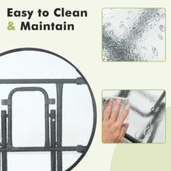 Costway Patio Folding Round Glass Side Table Bistro Coffee Table Plant Stand -Costway GUEST 7ae3377a c685 479a 86f0 6cbec12540d4