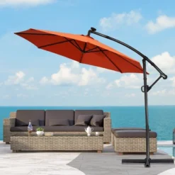 Costway 10FT Patio Offset Umbrella Solar LED 360degrees Rotation Orange 14 Costway 10FT Patio Offset Umbrella Solar LED 360degrees Rotation Orange -Costway GUEST 7afc19a1 0ad7 470a 8c0b 6e2f43c928df