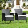 Costway Patio Rattan Arm Dining Chair Cushioned Sofa Furniture Black -Costway GUEST 7b254fdd 807b 4fbc bcf4 156598e256c4