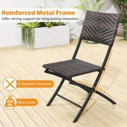 Costway 3 PCS Rattan Bistro Set With Wicker Seat & Tabletop For Backyard, Garden, Balcony -Costway GUEST 7b66ee97 0bbc 4682 a5e1 a17ed4e0d656