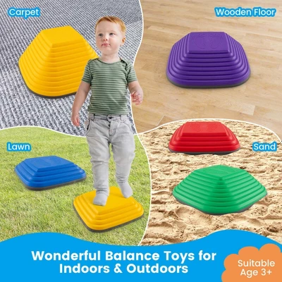 Costway 6 Pcs Kids Stepping Stone Square Balance Blocks For Indoor/Outdoor Exercise 7 Costway 6 Pcs Kids Stepping Stone Square Balance Blocks For Indoor/Outdoor Exercise - Image 5