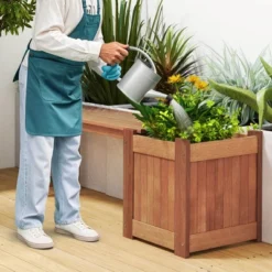 Costway 1/2 PCS Hardwood Flower Box With Bench Spacious Seat Open-ended Bottom Perfect For Herbs -Costway GUEST 7b9fc498 55b1 48fe ace9 a81d0d0e6a35