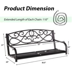 Costway Outdoor 2-Person Metal Porch Swing Hanging Patio Bench 485 Lbs Capacity BlackBrown 15 Costway Outdoor 2-Person Metal Porch Swing Hanging Patio Bench 485 Lbs Capacity BlackBrown -Costway GUEST 7ba313ac fa54 493b 94fa a8beea6153d6