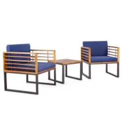 Costway 3pcs Patio Acacia Wood Bistro Conversation Cushioned Chair & Table Set Outdoor 17 Costway 3pcs Patio Acacia Wood Bistro Conversation Cushioned Chair & Table Set Outdoor -Costway GUEST 7bc0bd44 7e26 4c1c b317 59cb12e53f3f